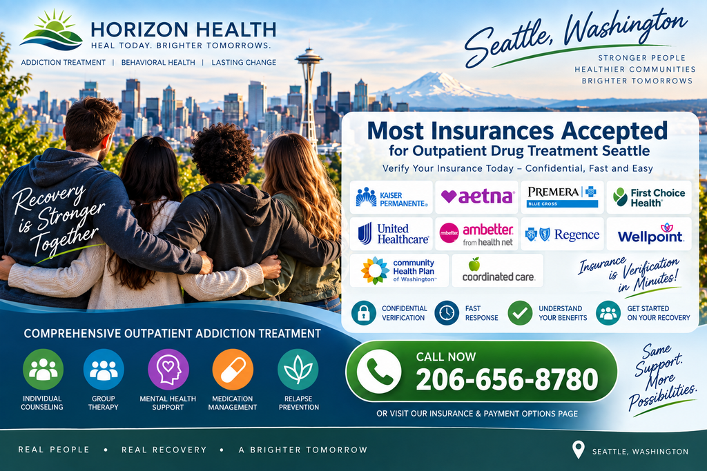 Best outpatient drug and alcohol addiction treatment centers in Seattle accepting most insurances